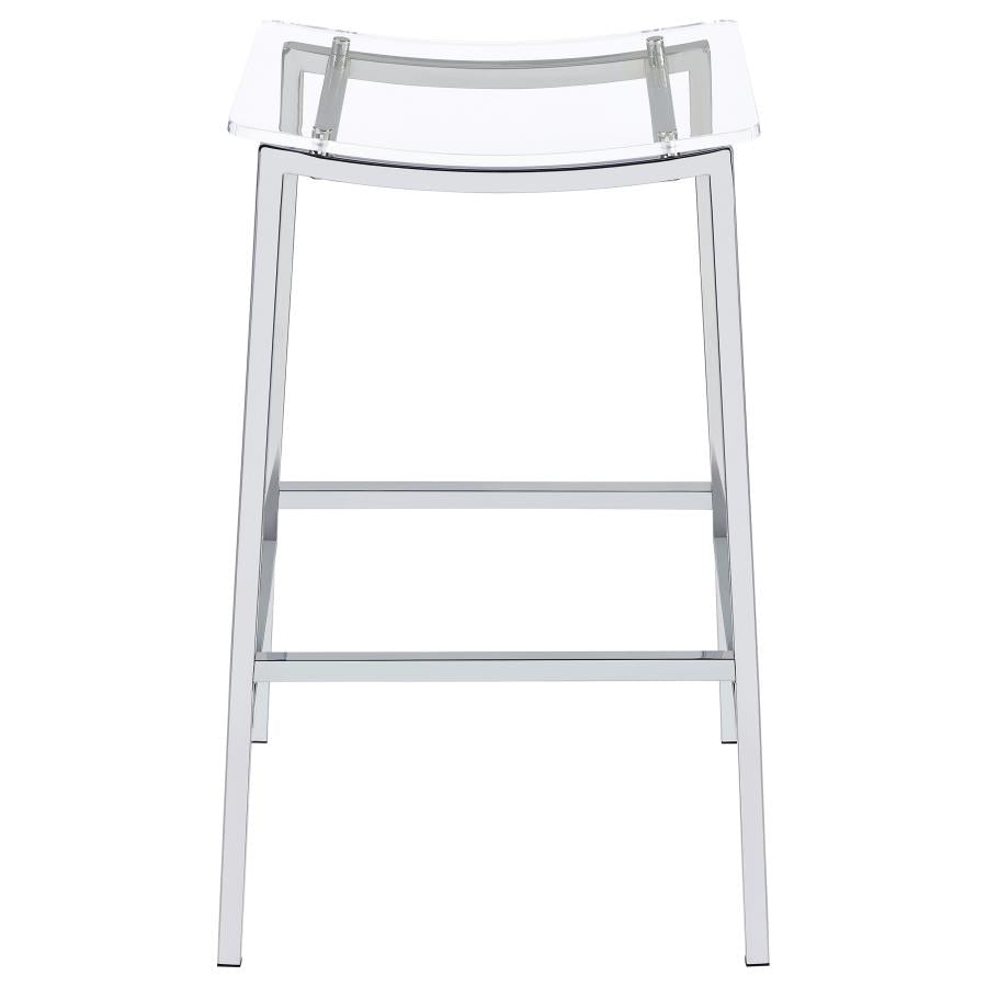 Jovani Acrylic Backless Bar Stool Chrome (Set of 2)-4