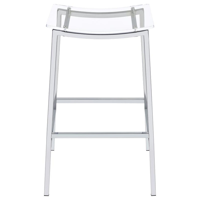 Jovani Acrylic Backless Bar Stool Chrome (Set of 2)-zoom-