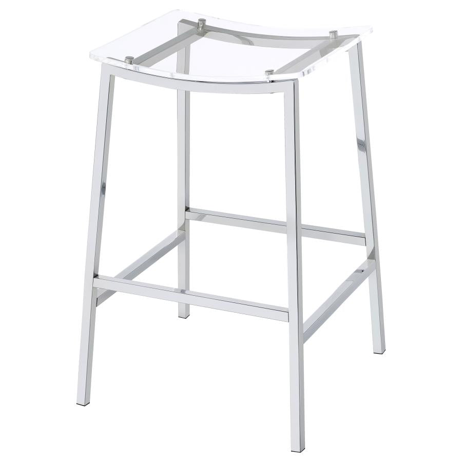 Jovani Acrylic Backless Bar Stool Chrome (Set of 2)-zoom-5