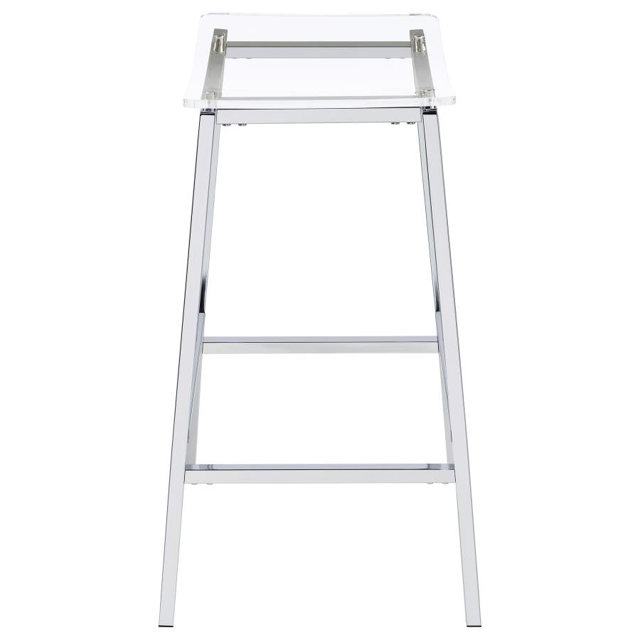 Jovani Acrylic Backless Bar Stool Chrome (Set of 2)-zoom-6