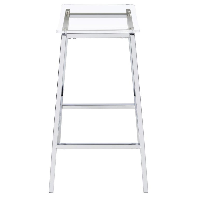 Jovani Acrylic Backless Bar Stool Chrome (Set of 2)-zoom-