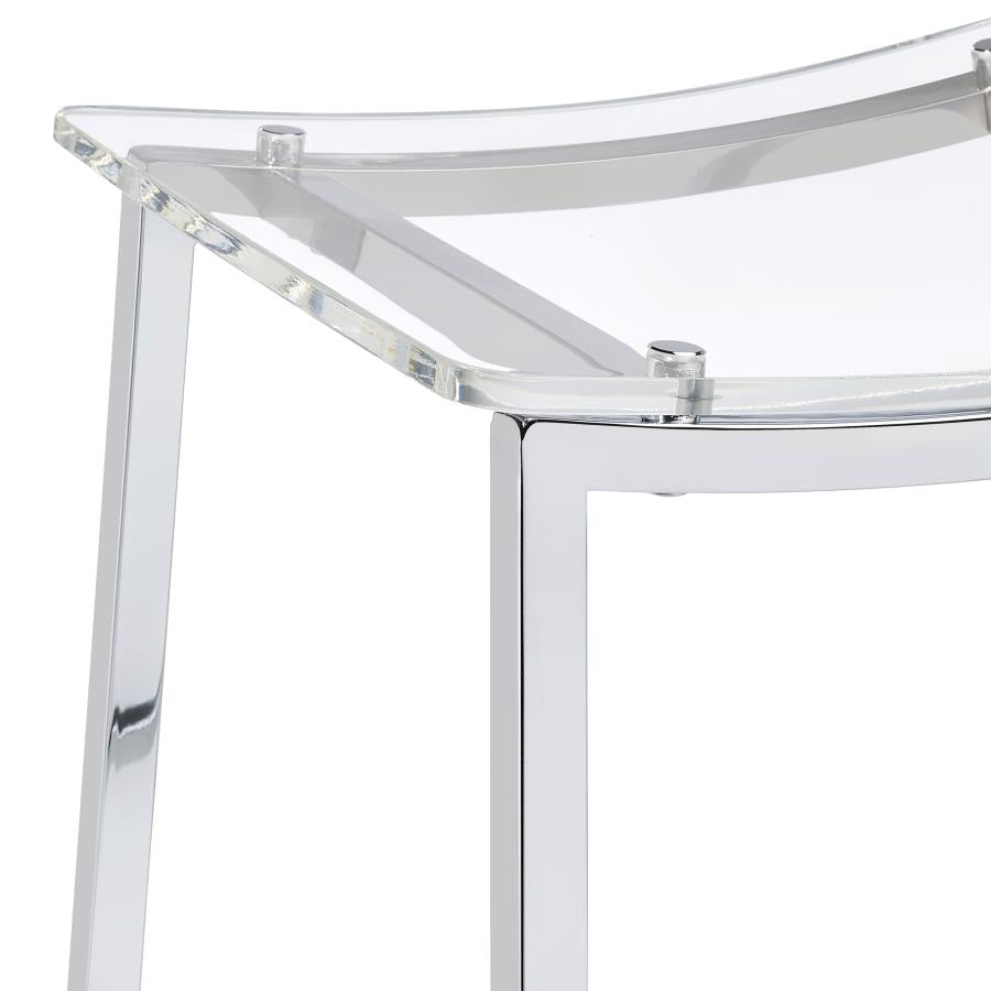 Jovani Acrylic Backless Bar Stool Chrome (Set of 2)-7