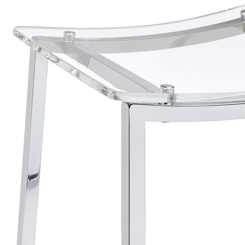 Jovani Acrylic Backless Bar Stool Chrome (Set of 2)-zoom-