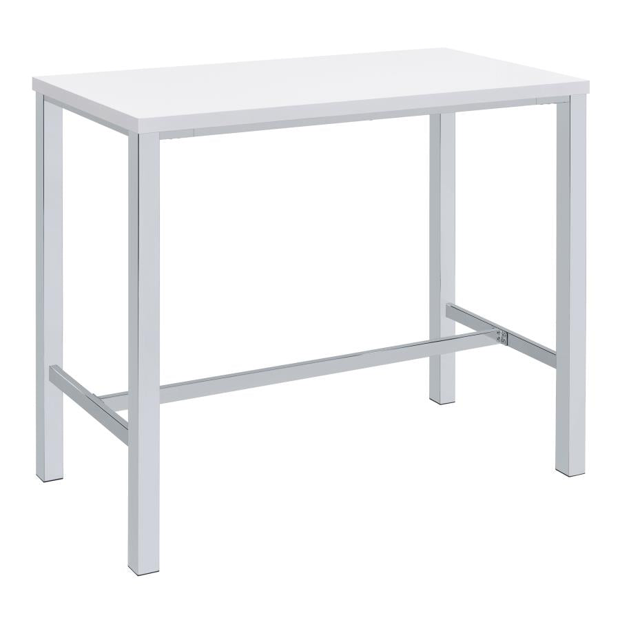Natividad 5-piece Pub Height Bar Table Set White High Gloss-3