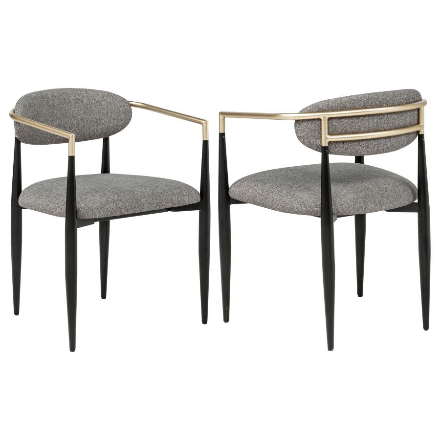 Bradbury Fabric Upholstered Dining Arm Chair Grey (Set of 2)-1