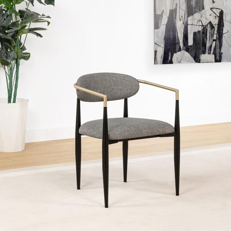 Bradbury Fabric Upholstered Dining Arm Chair Grey (Set of 2)-zoom-