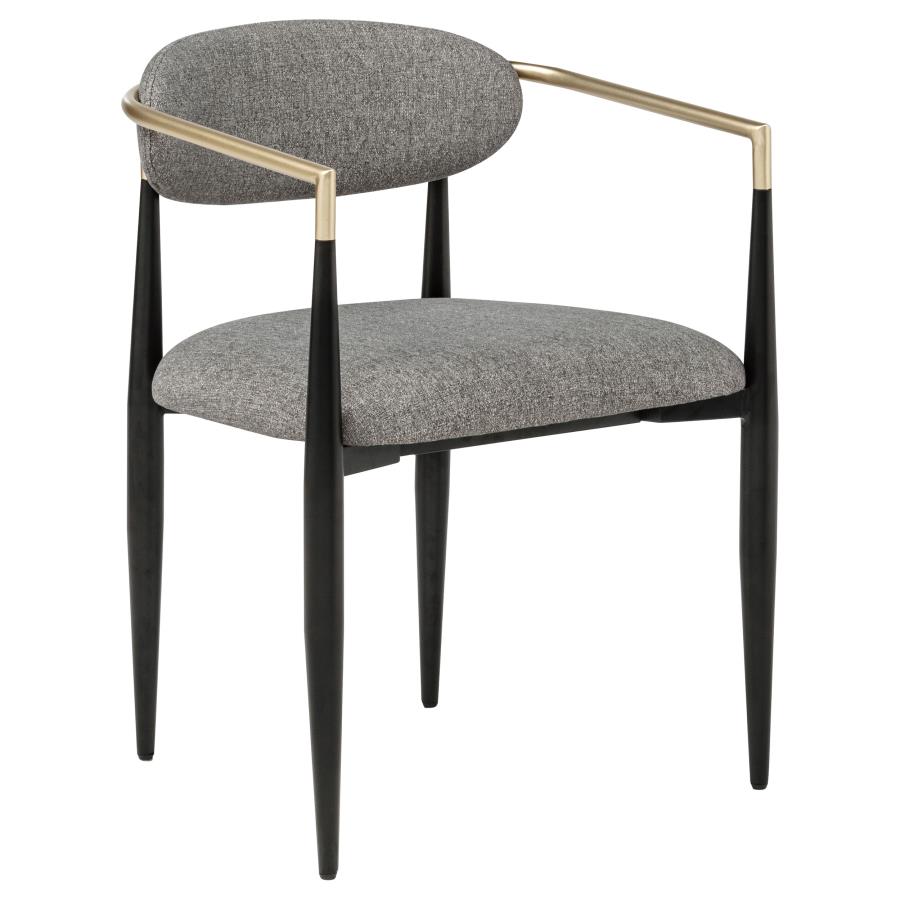 Bradbury Fabric Upholstered Dining Arm Chair Grey (Set of 2)-3