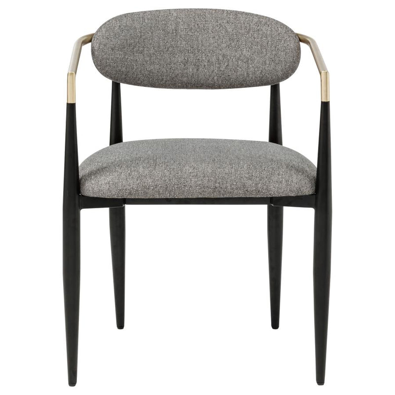 Bradbury Fabric Upholstered Dining Arm Chair Grey (Set of 2)-zoom-