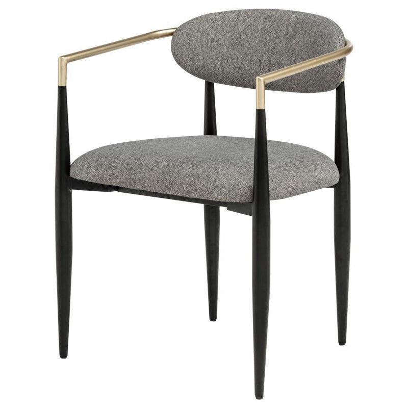 Bradbury Fabric Upholstered Dining Arm Chair Grey (Set of 2)-zoom-