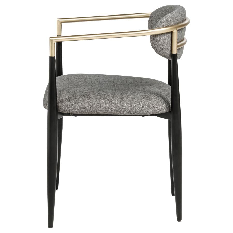Bradbury Fabric Upholstered Dining Arm Chair Grey (Set of 2)-zoom-6