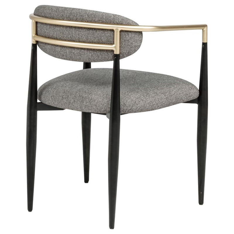 Bradbury Fabric Upholstered Dining Arm Chair Grey (Set of 2)-zoom-