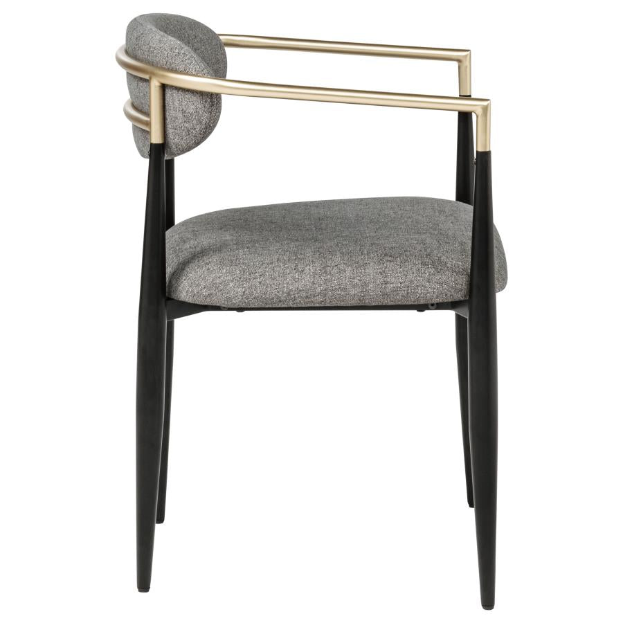 Bradbury Fabric Upholstered Dining Arm Chair Grey (Set of 2)-zoom-9