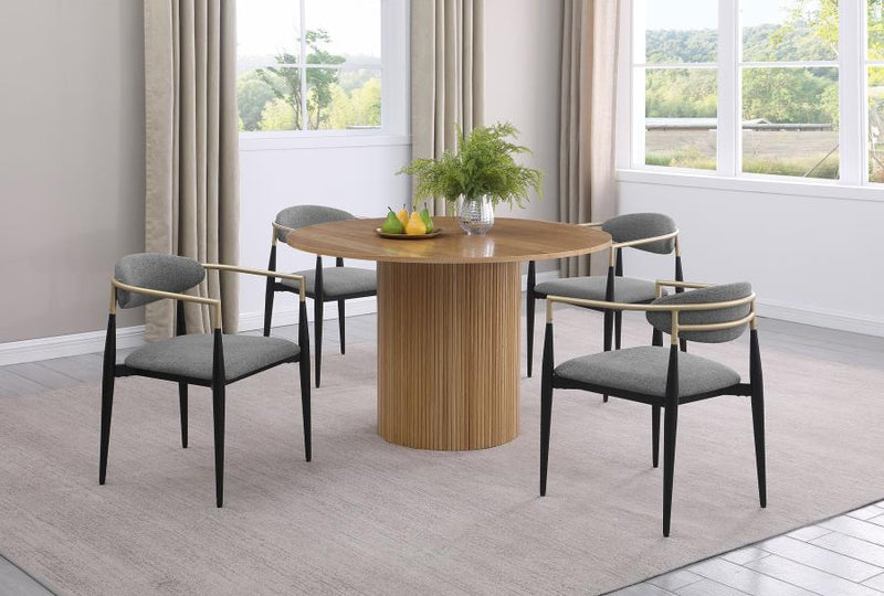 Bradbury Fabric Upholstered Dining Arm Chair Grey (Set of 2)-zoom-