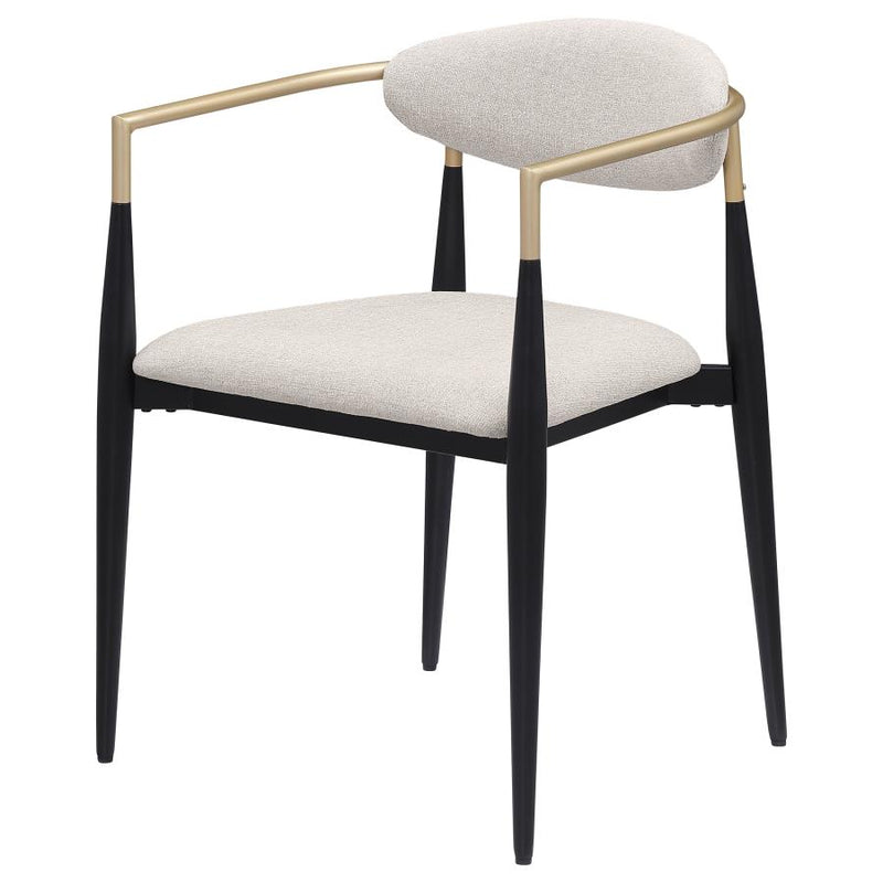 Bradbury Fabric Upholstered Dining Arm Chair Beige (Set of 2)-zoom-