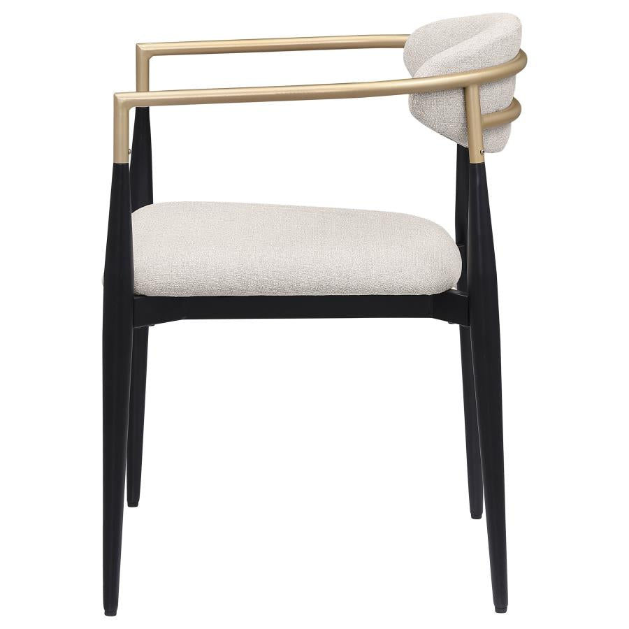 Bradbury Fabric Upholstered Dining Arm Chair Beige (Set of 2)-6