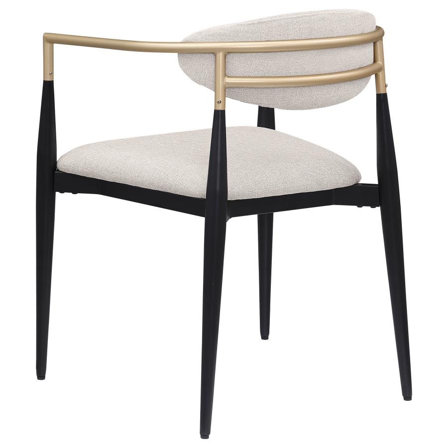 Bradbury Fabric Upholstered Dining Arm Chair Beige (Set of 2)-7