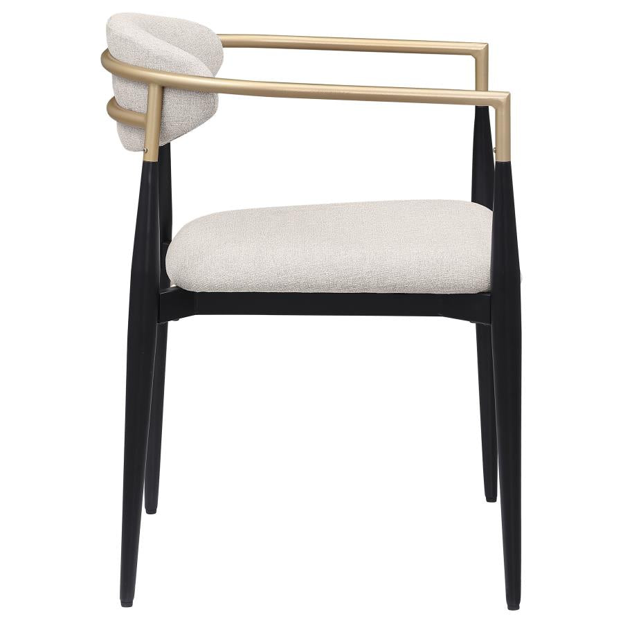 Bradbury Fabric Upholstered Dining Arm Chair Beige (Set of 2)-zoom-9