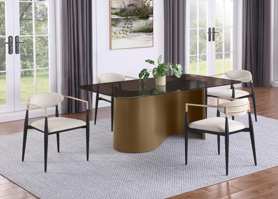 Bradbury Fabric Upholstered Dining Arm Chair Beige (Set of 2)-zoom-13