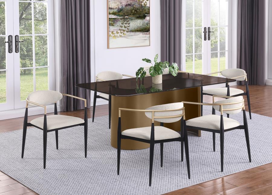 Bradbury Fabric Upholstered Dining Arm Chair Beige (Set of 2)-zoom-14