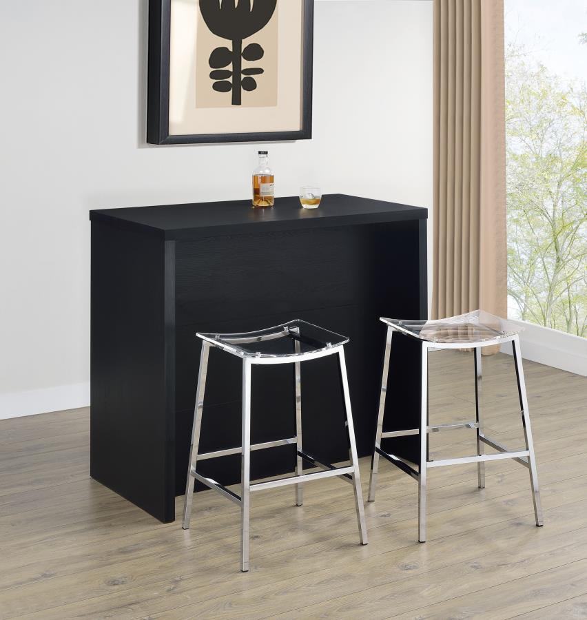 Topanga Engineered Wood Freestanding Home Bar Black-zoom-2