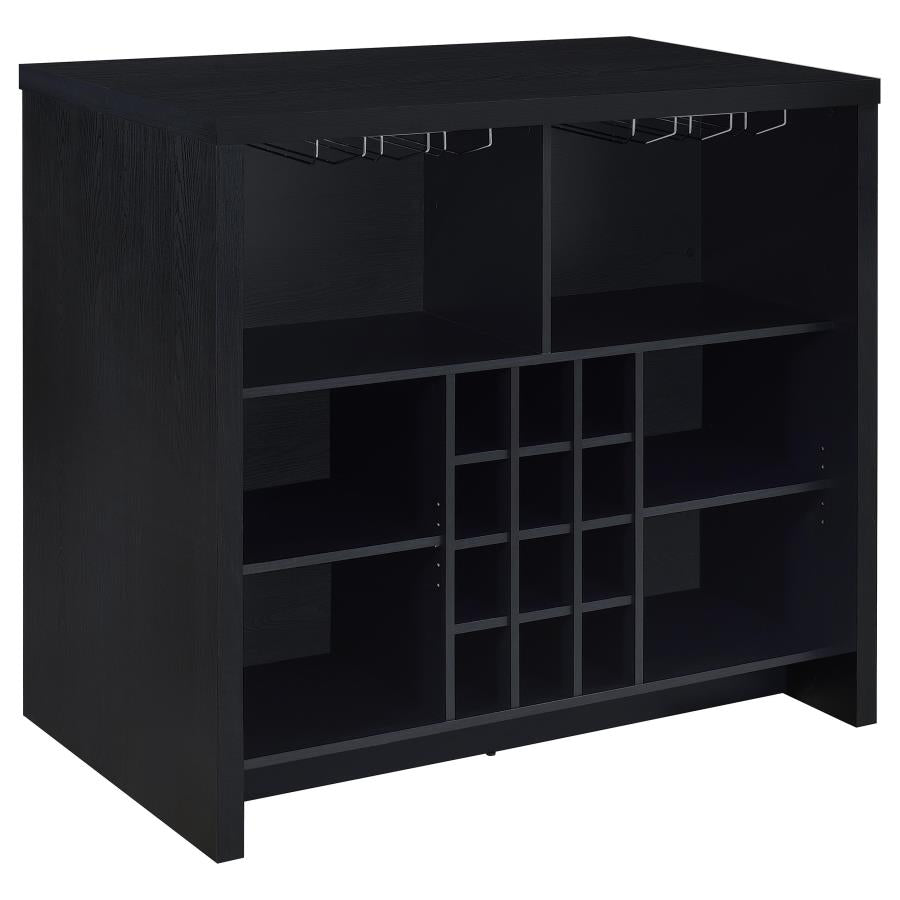 Topanga Engineered Wood Freestanding Home Bar Black-zoom-1