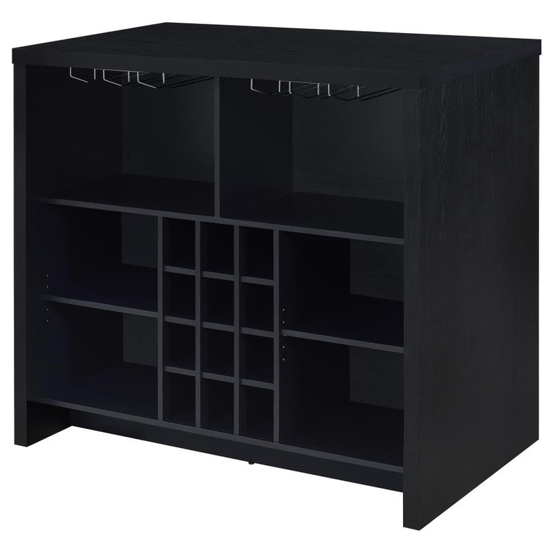 Topanga Engineered Wood Freestanding Home Bar Black-zoom-
