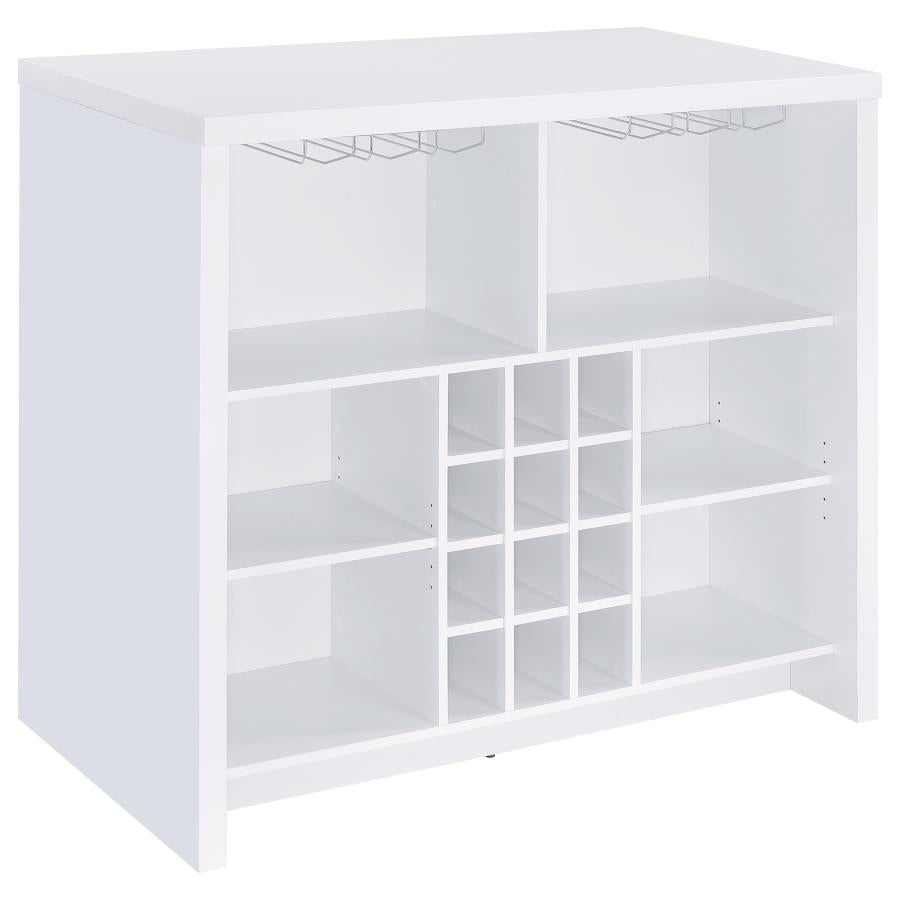 Topanga Engineered Wood Freestanding Home Bar White-1