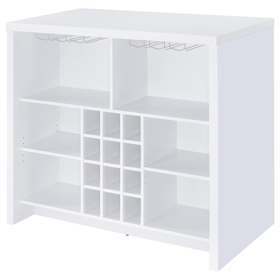 Topanga Engineered Wood Freestanding Home Bar White-8