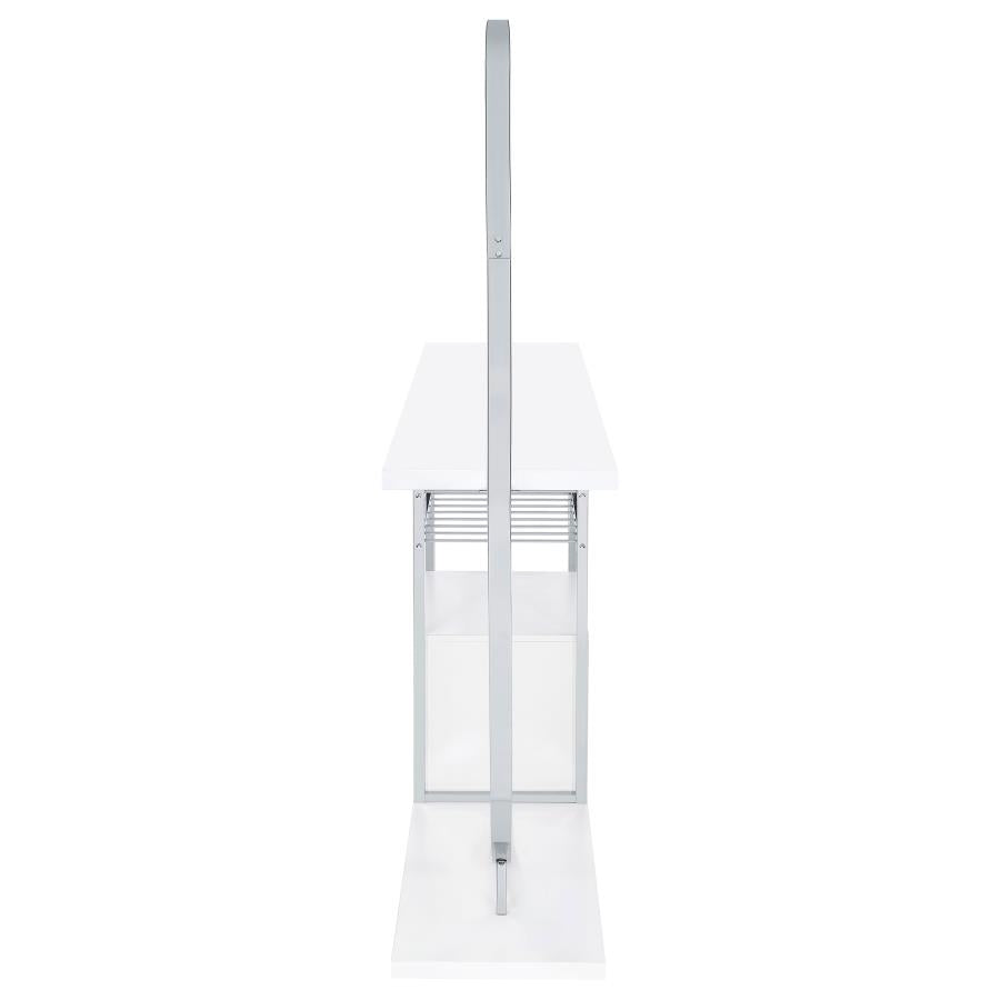 Risley 2-door Circular LED Wine Cabinet White High Gloss-zoom-14