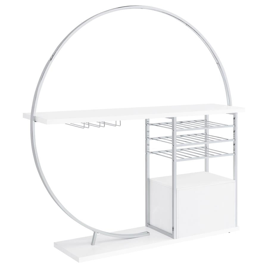 Risley 2-door Circular LED Wine Cabinet White High Gloss-zoom-15