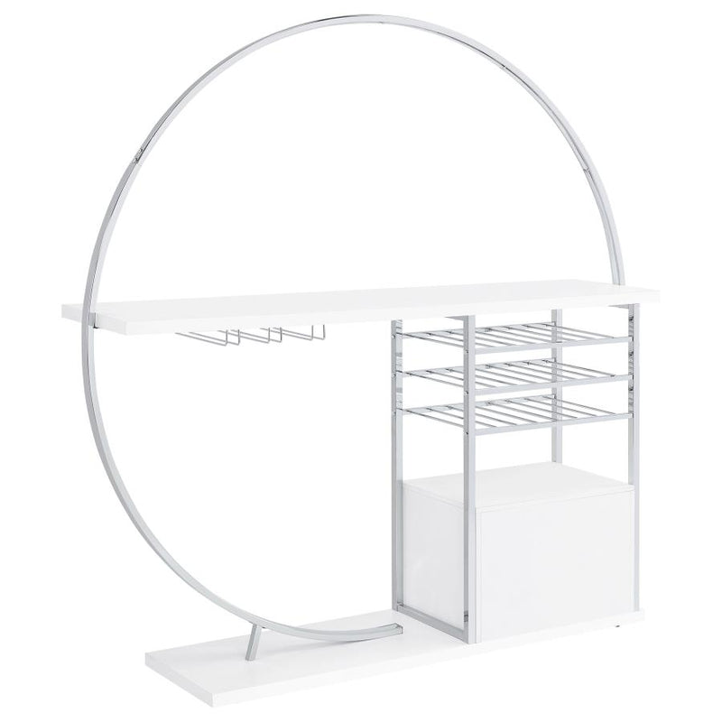 Risley 2-door Circular LED Wine Cabinet White High Gloss-zoom-