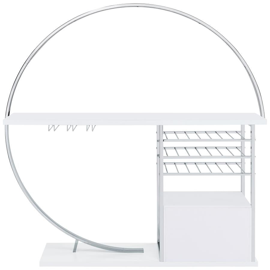 Risley 2-door Circular LED Wine Cabinet White High Gloss-zoom-16