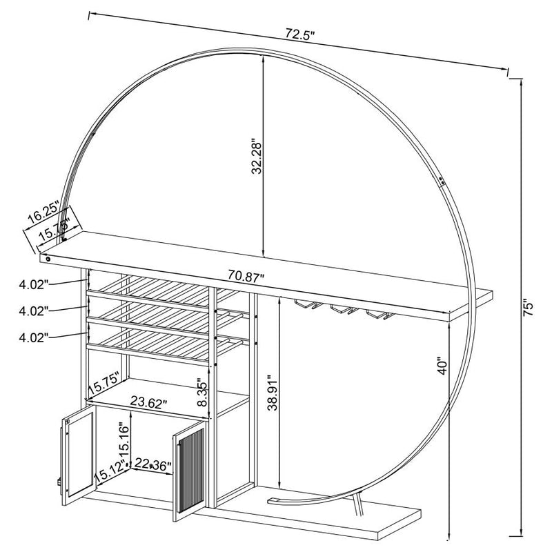 Risley 2-door Circular LED Wine Cabinet White High Gloss-zoom-