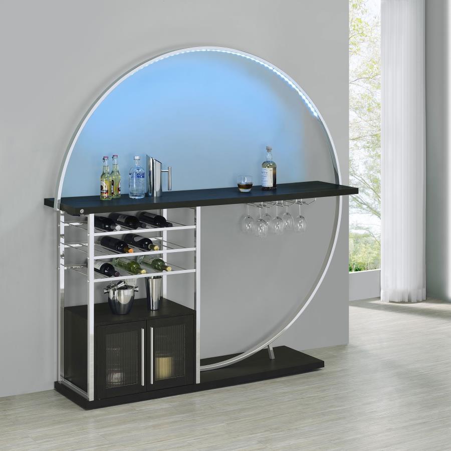 Risley 2-door Circular LED Wine Cabinet Dark Charcoal-zoom-3