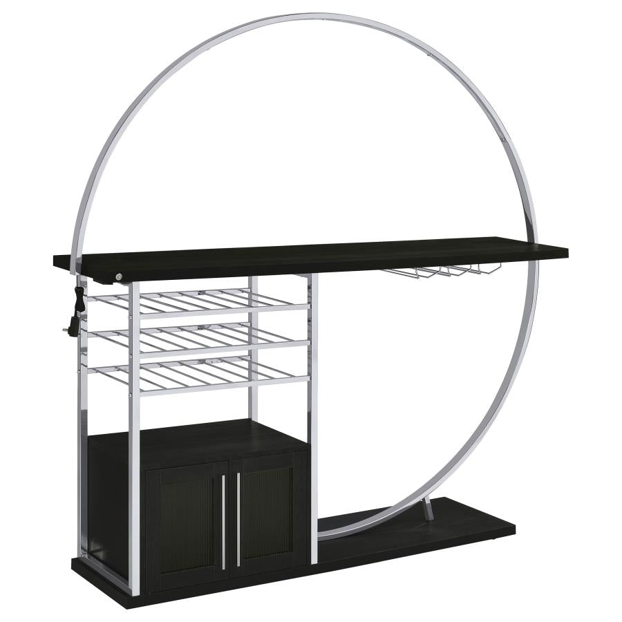 Risley 2-door Circular LED Wine Cabinet Dark Charcoal-1