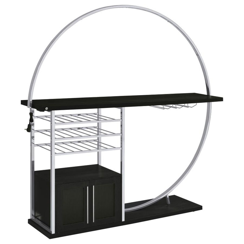 Risley 2-door Circular LED Wine Cabinet Dark Charcoal-zoom-