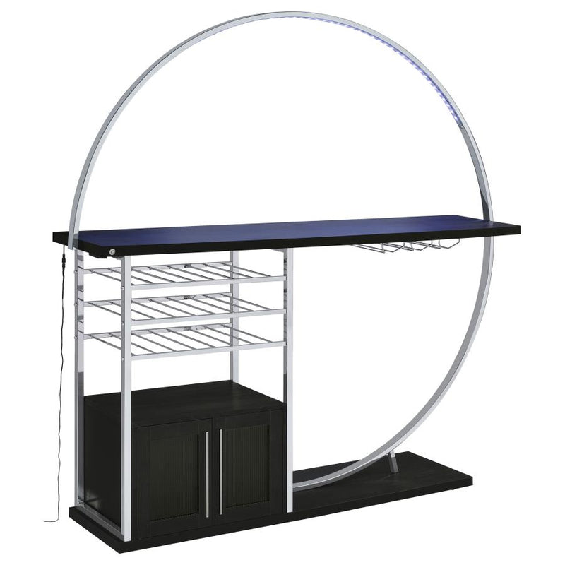 Risley 2-door Circular LED Wine Cabinet Dark Charcoal-zoom-