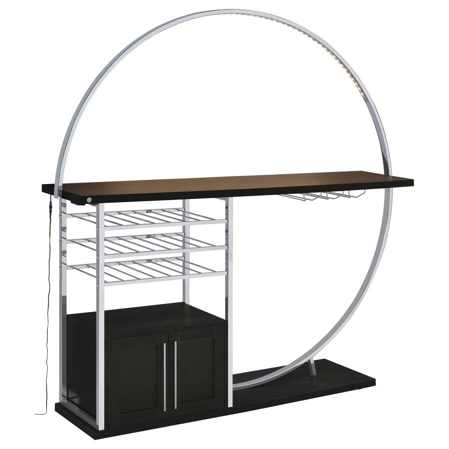 Risley 2-door Circular LED Wine Cabinet Dark Charcoal-5