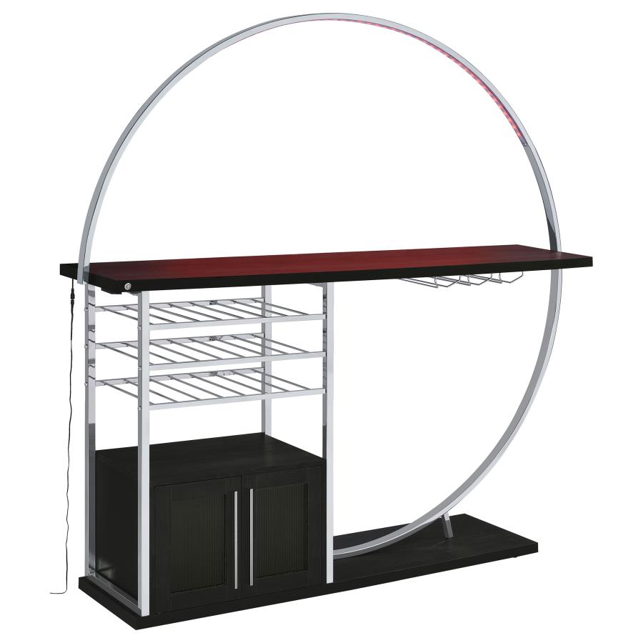 Risley 2-door Circular LED Wine Cabinet Dark Charcoal-6