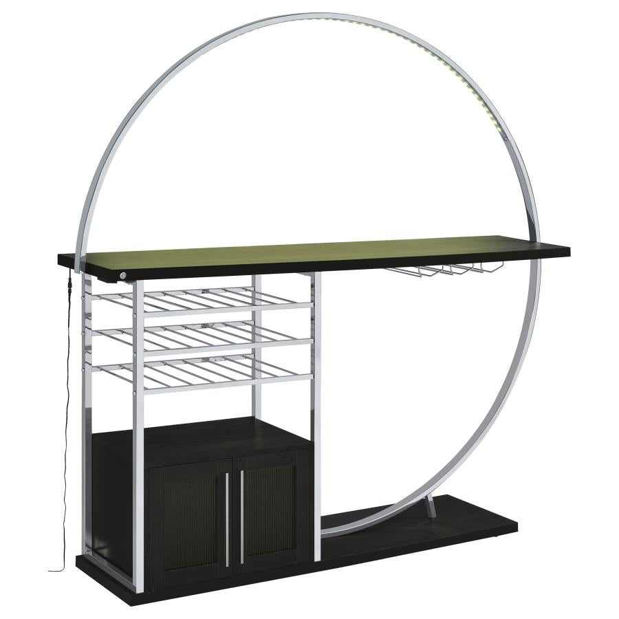 Risley 2-door Circular LED Wine Cabinet Dark Charcoal-7