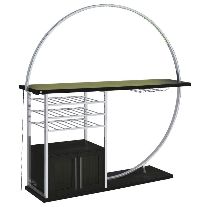 Risley 2-door Circular LED Wine Cabinet Dark Charcoal-zoom-