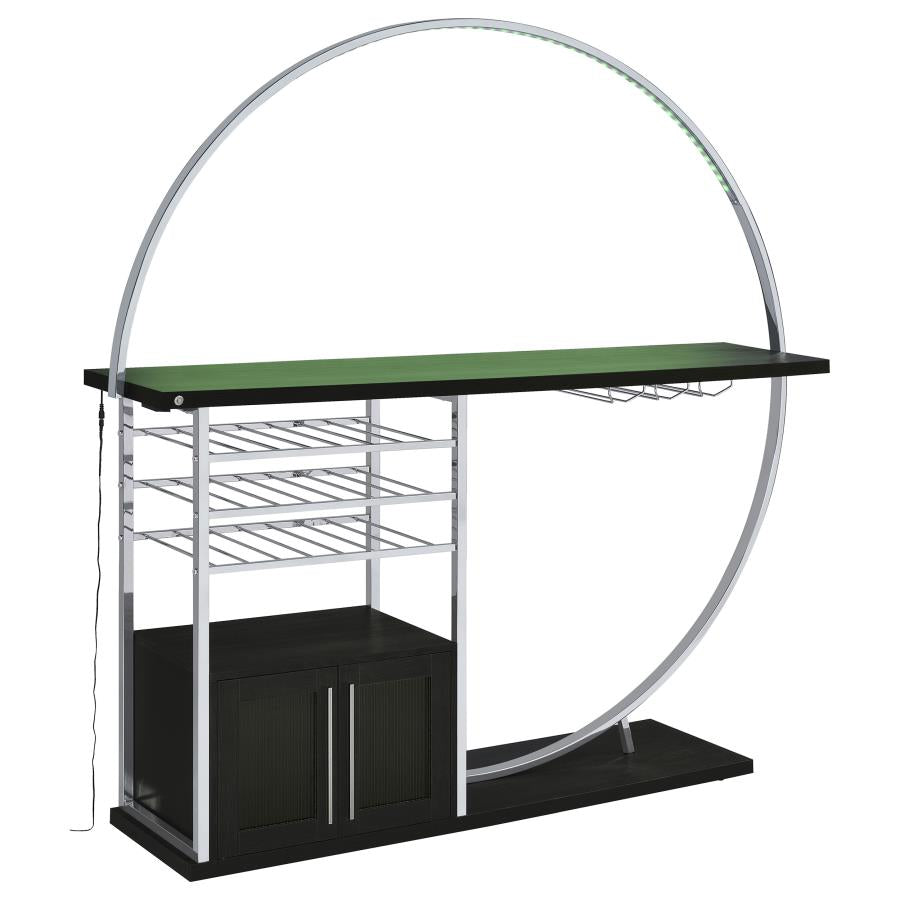 Risley 2-door Circular LED Wine Cabinet Dark Charcoal-8