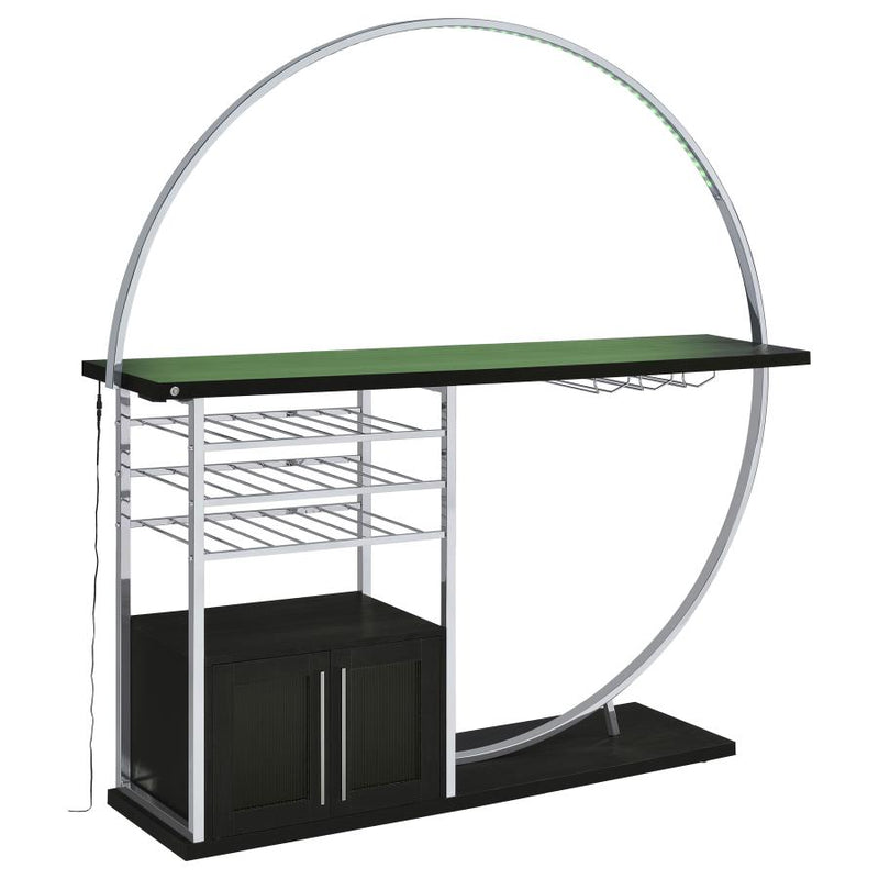 Risley 2-door Circular LED Wine Cabinet Dark Charcoal-zoom-