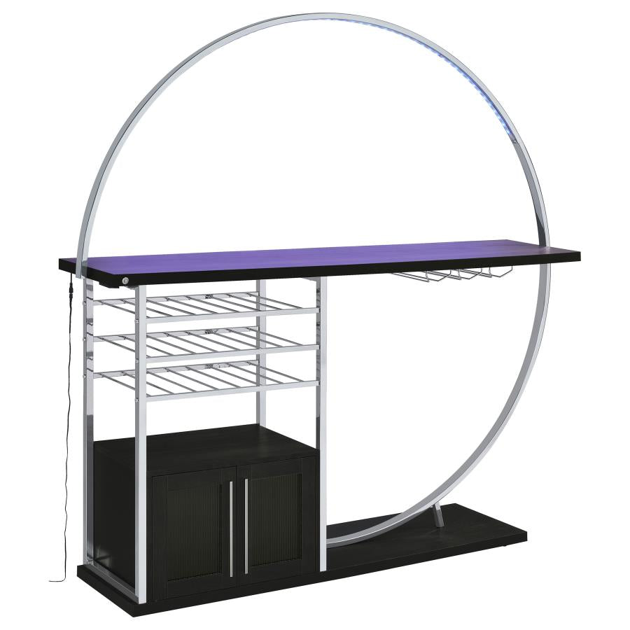 Risley 2-door Circular LED Wine Cabinet Dark Charcoal-9