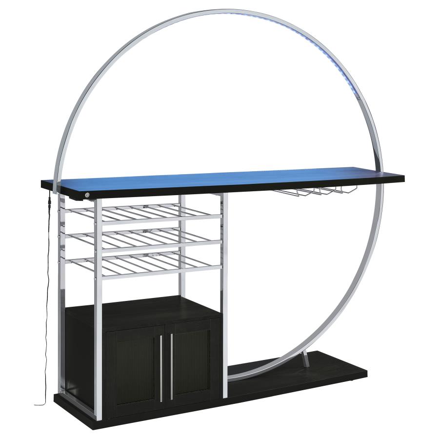 Risley 2-door Circular LED Wine Cabinet Dark Charcoal-zoom-10