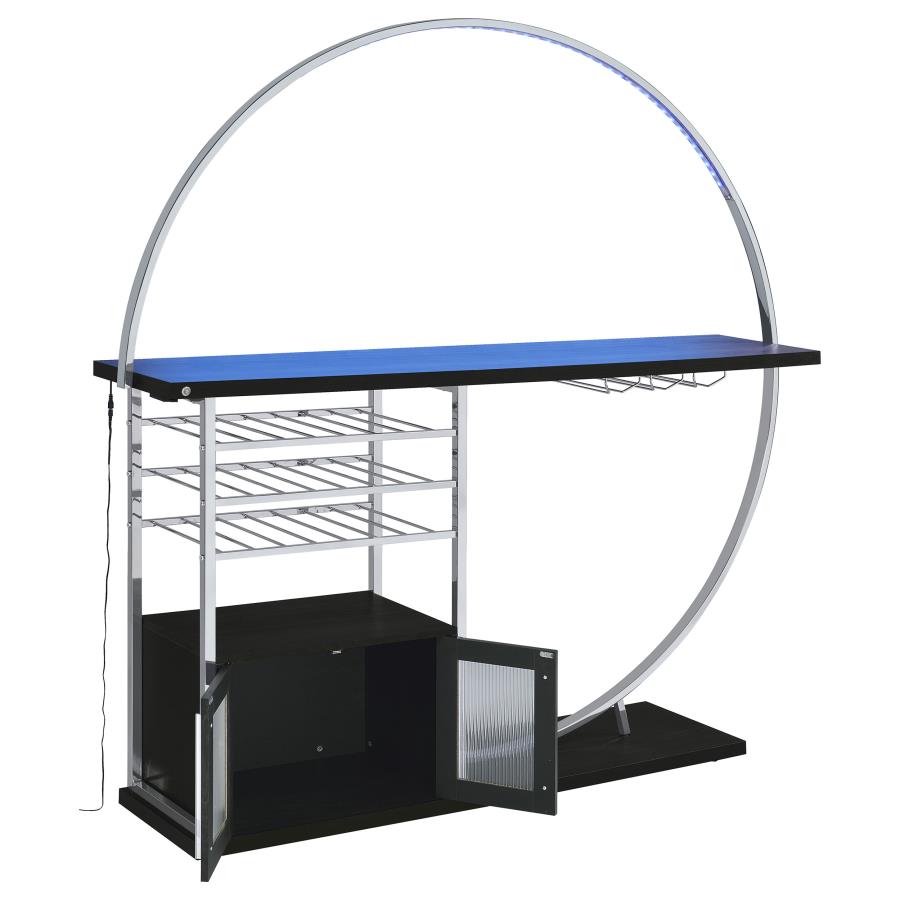 Risley 2-door Circular LED Wine Cabinet Dark Charcoal-zoom-11