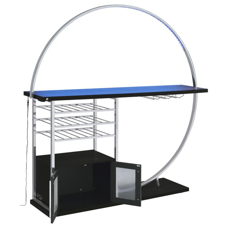 Risley 2-door Circular LED Wine Cabinet Dark Charcoal-zoom-