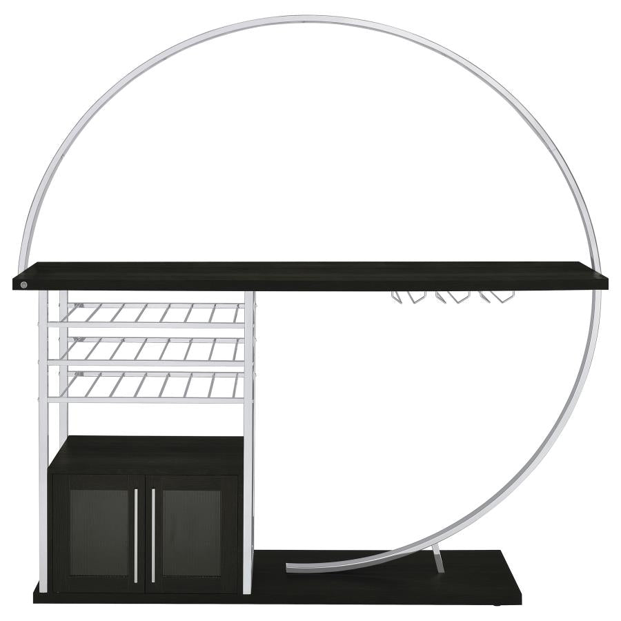 Risley 2-door Circular LED Wine Cabinet Dark Charcoal-12