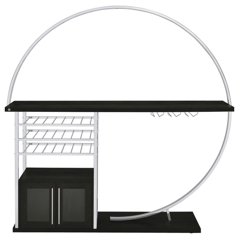 Risley 2-door Circular LED Wine Cabinet Dark Charcoal-zoom-