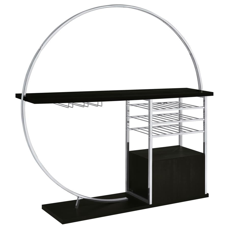 Risley 2-door Circular LED Wine Cabinet Dark Charcoal-14